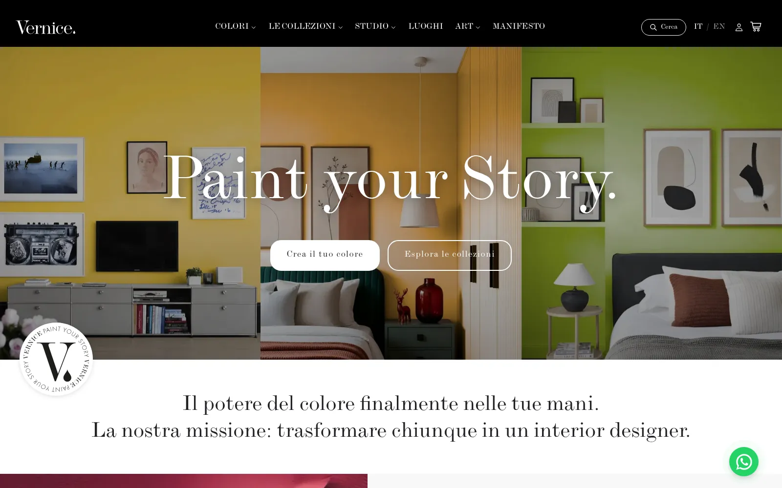 L'e-commerce di Vernice realizzato da ByMarke: pitture ecosostenibili e configuratore Crea il tuo colore